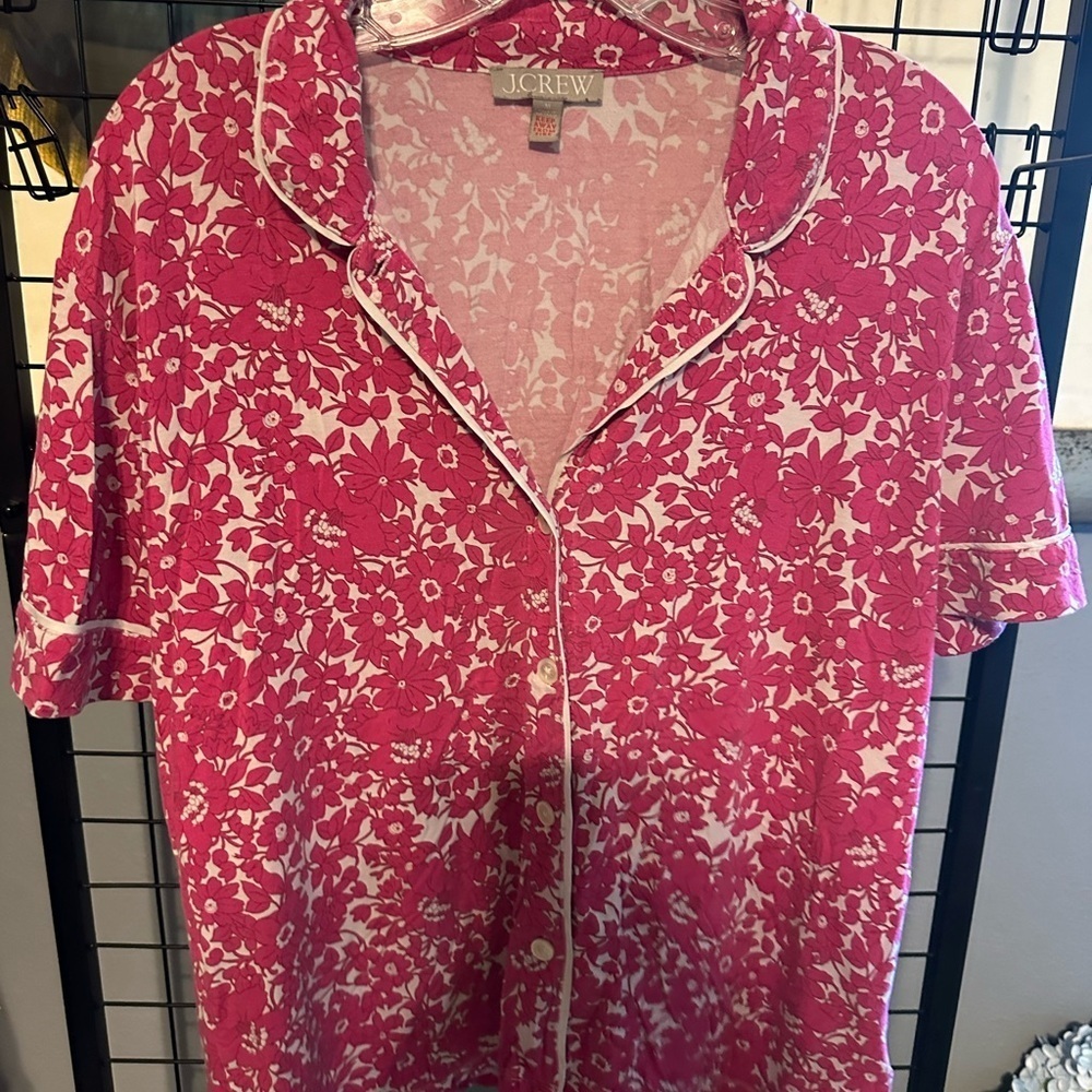 J.Crew Pink Floral Button-Up Top